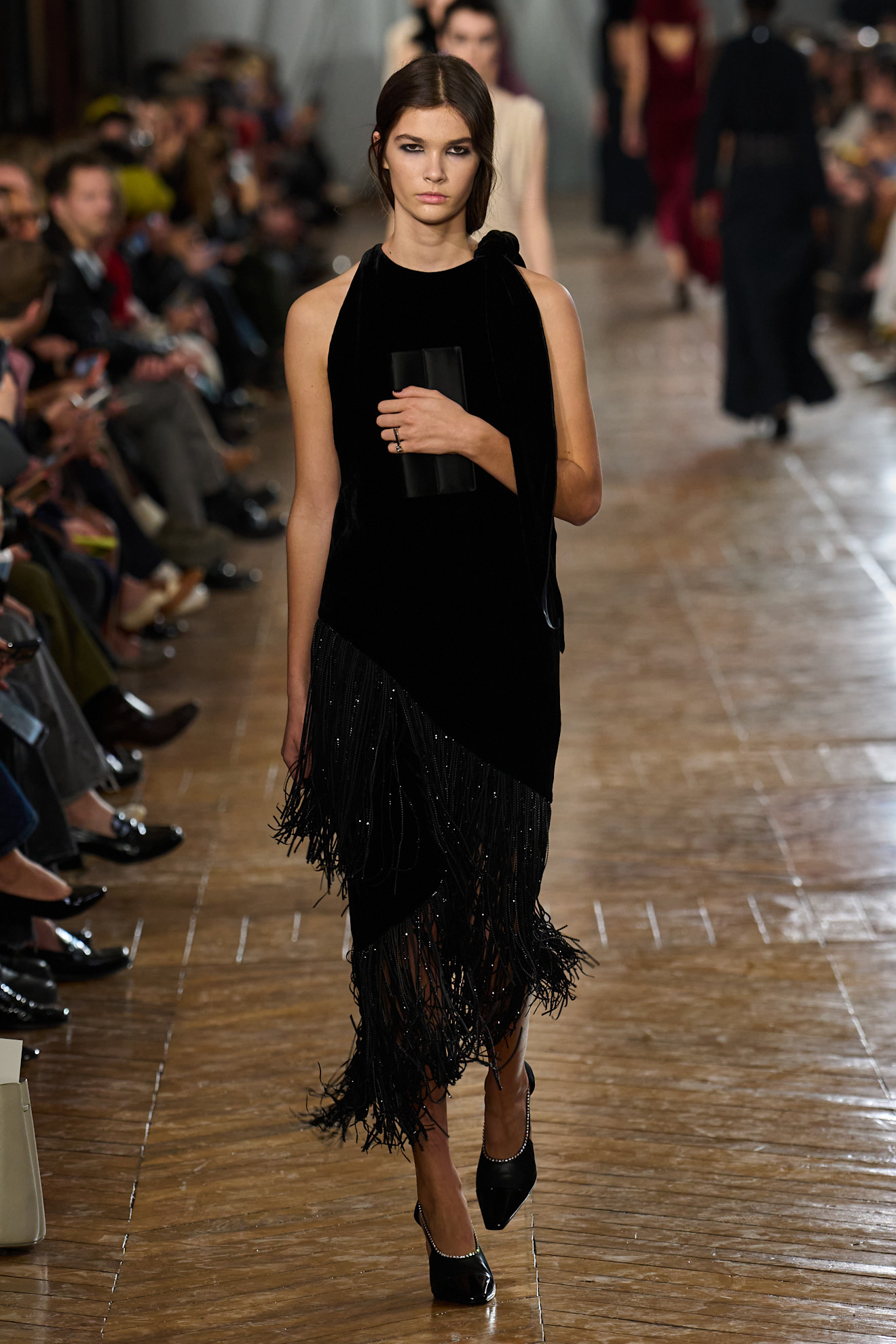 A model wore Katie Holmes's dress on the Lanvin Fall 2026