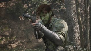 Metal Gear Solid Delta new game question snake in green face paint holding pistol out