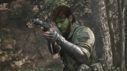 Metal Gear Solid Delta new game question snake in green face paint holding pistol out