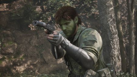 Metal Gear Solid Delta new game question snake in green face paint holding pistol out