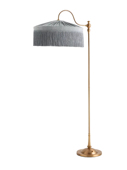 Sinclair Tassel-Fringed Velvet Floor Lamp