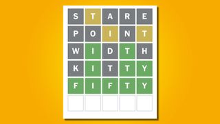 Wordle 616 answer on a yellow background