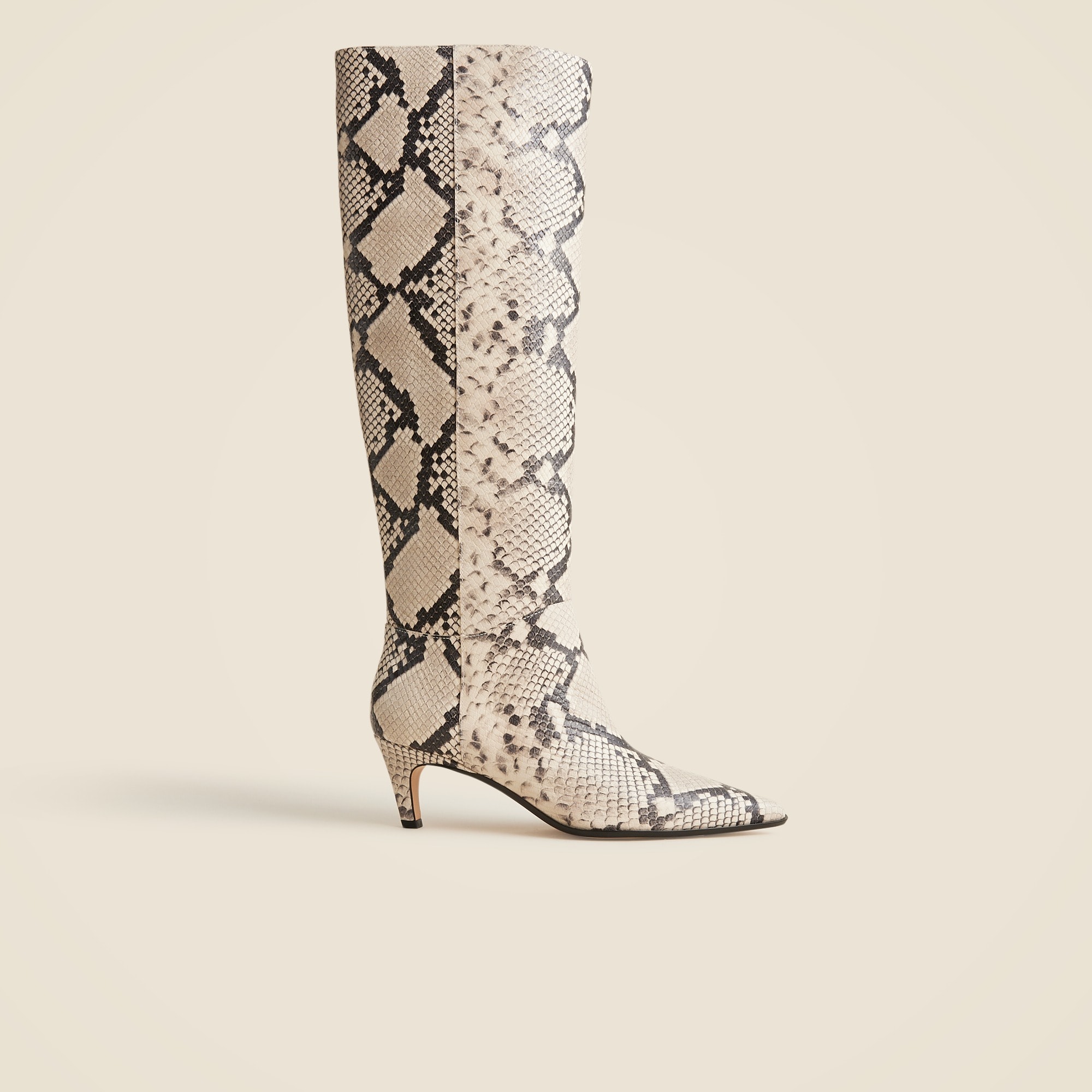New Stevie Knee-High Pull-On Boots in Snake-Embossed Italian Leather