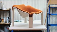 chair in production facility under lights