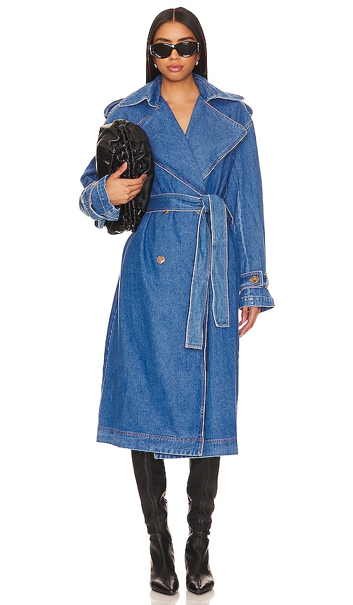 Oversized Denim Trench Coat