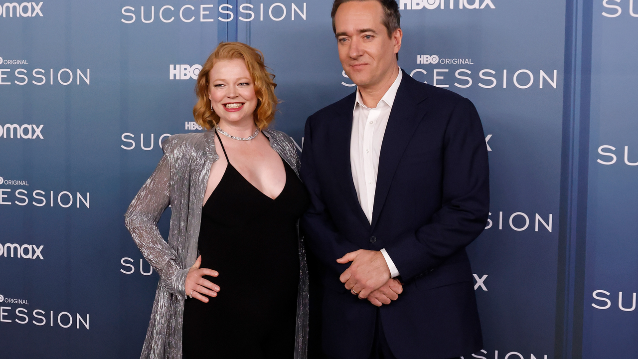 Sarah Snook and Dave Lawson attend the Season 4 premiere of HBO&#039;s &quot;Succession&quot; at Jazz at Lincoln Center on March 20, 2023 in New York City.