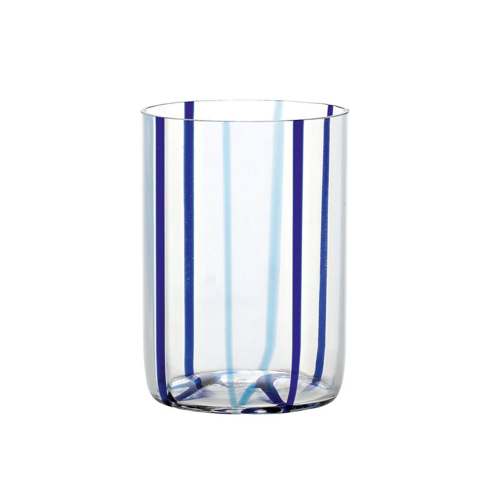 blue striped tumbler