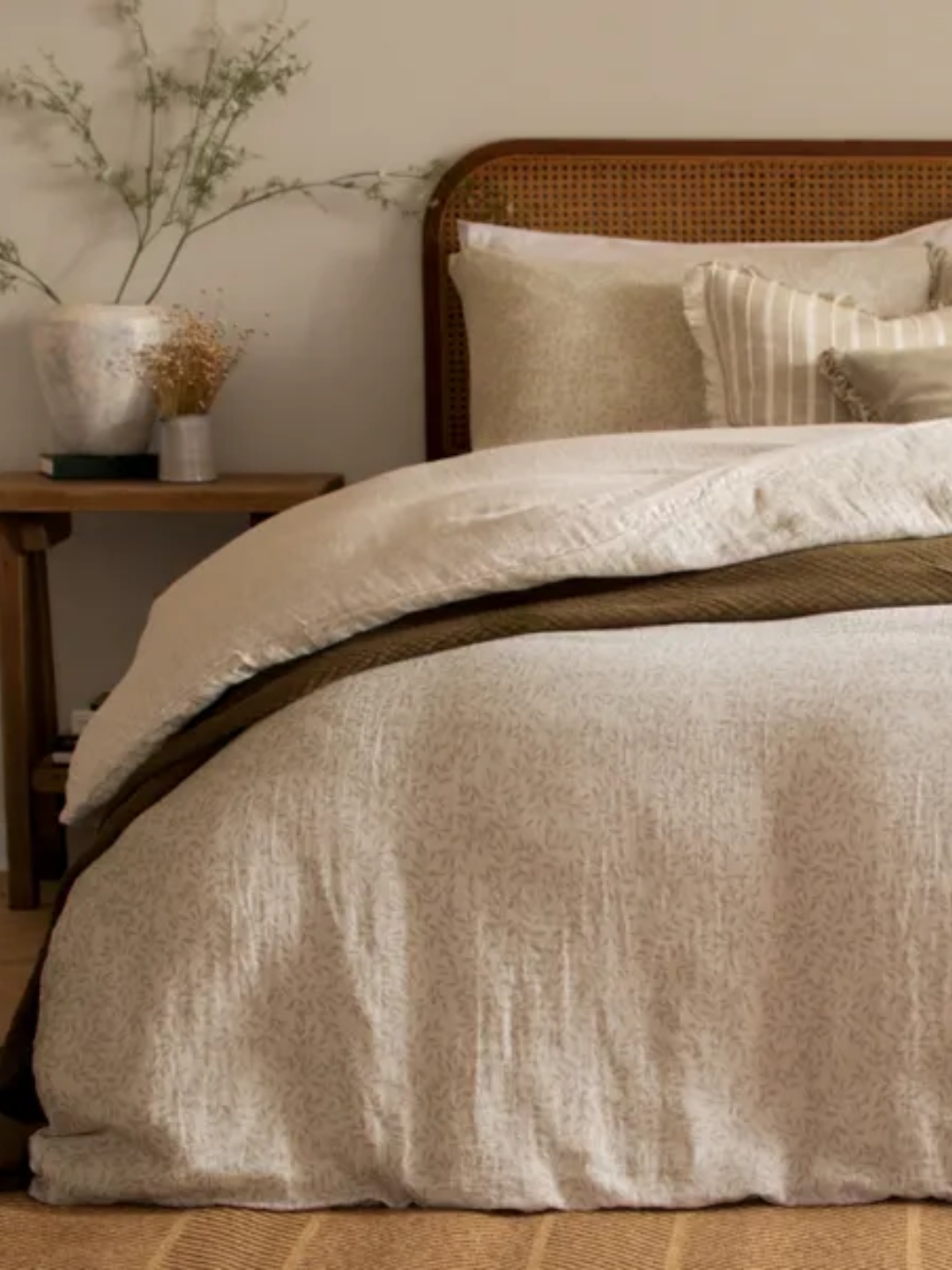 Yard Perrie Leaf 100% Cotton Duvet Cover and Pillowcase Set