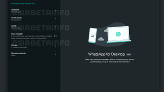 WhatsApp desktop privacy