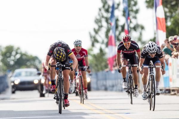 Lawson Craddock (Bontrager-Livestrong) wins the field sprint for fourth place
