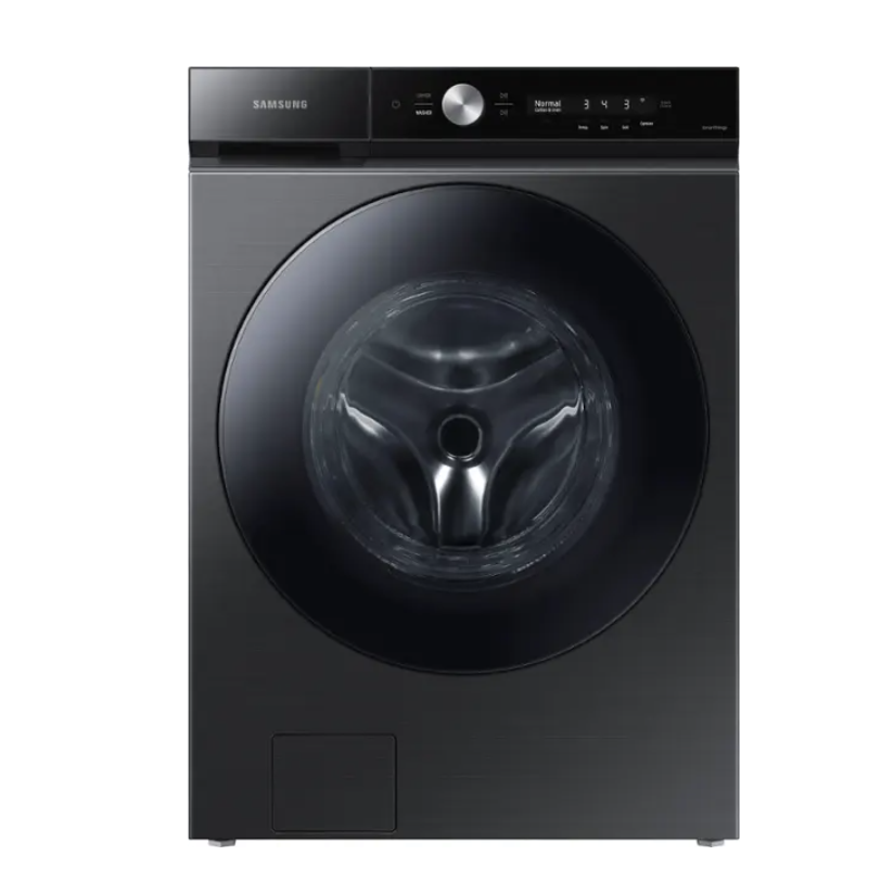 Samsung - BESPOKE 5.3 Cu. Ft. High-Efficiency Stackable Smart Front Load Washer in Brushed Black