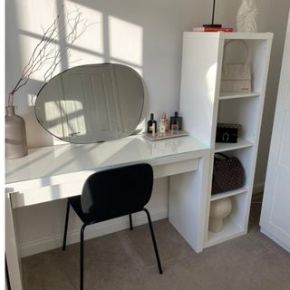 dressing table with storage and mirror