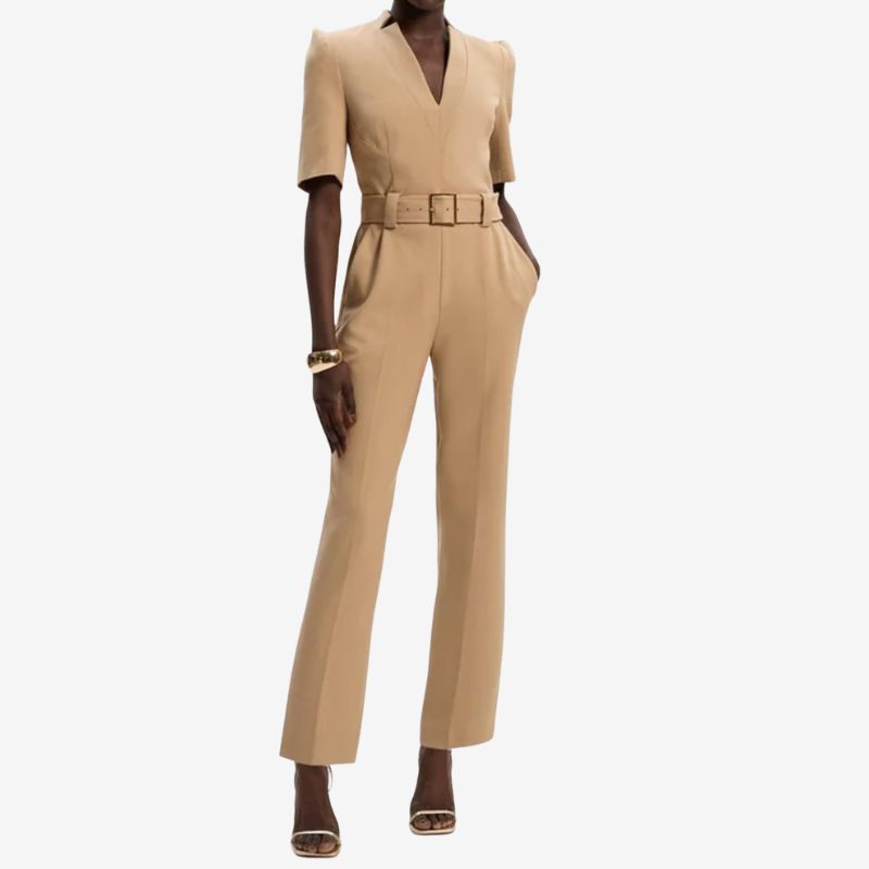 Image of beige jumpsuit