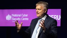 Dr Richard Horne, CEO of the UK's National Cyber Security Centre (NCSC) speaking on stage at the CyberUK conference in Glasgow, Scotland.