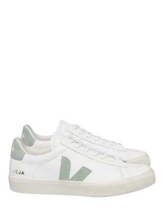 Veja Campo Leather Trainers, White Matcha