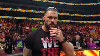 Roman Reigns angrily walks and talks directly to the camera during Night Of Champions.