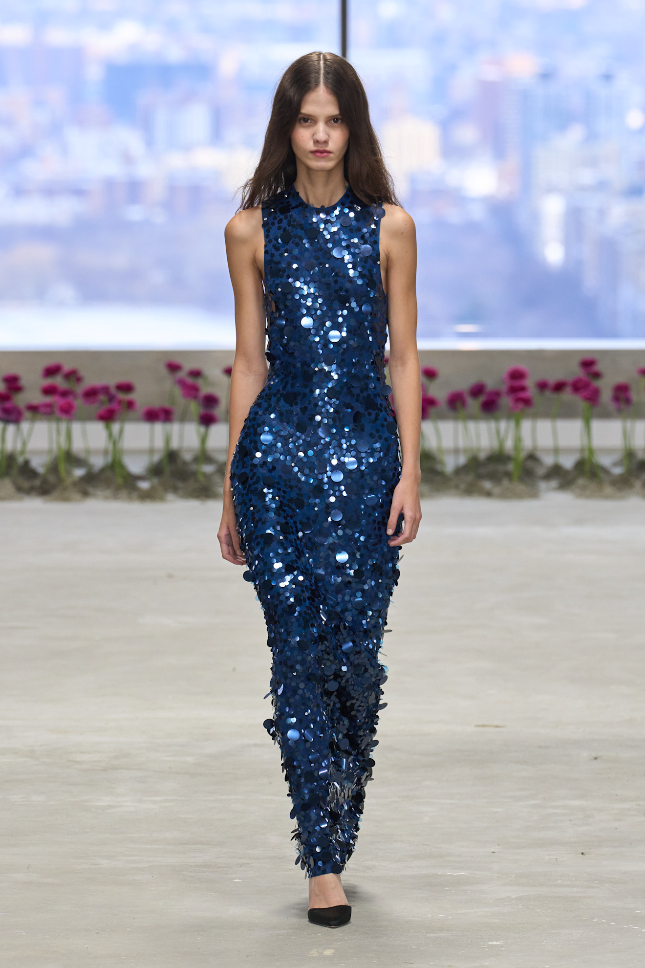 Kelsea Ballerini's sequin dress on the Carolina herrera fall 2025 runway