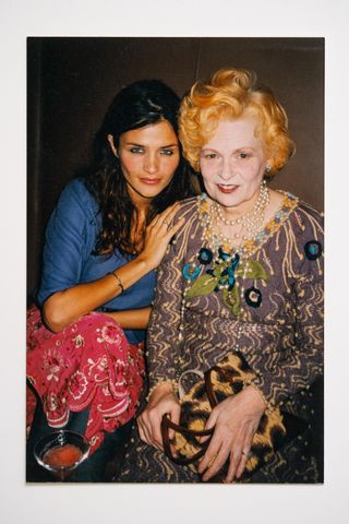 Model Helena Christensen and Designer Vivienne Westwood backstage photo