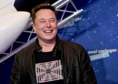 SpaceX owner and Tesla CEO Elon Musk poses on the red carpet