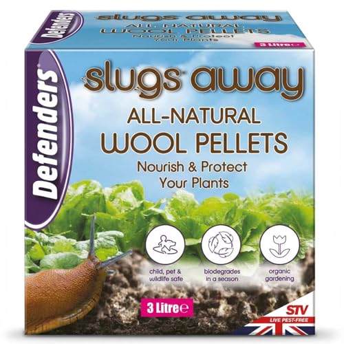 Defenders All-Natural Slugs Away Wool Pellets &amp;ndash; 3 Litre, Slug Deterrent, Protect Gardens and Plants From Slugs and Snails, Blue