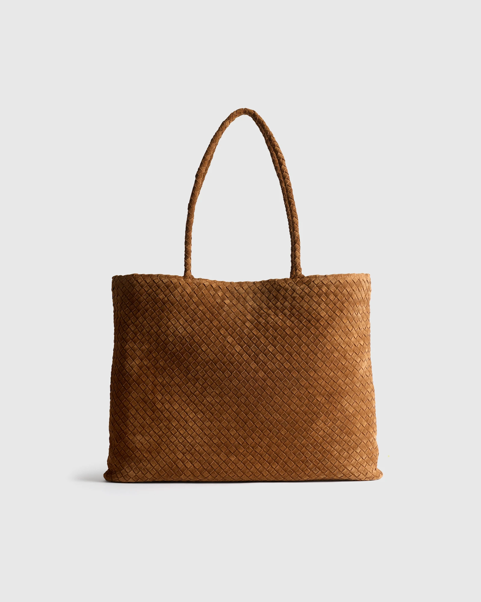 Siena Suede Handwoven Tote in Whiskey