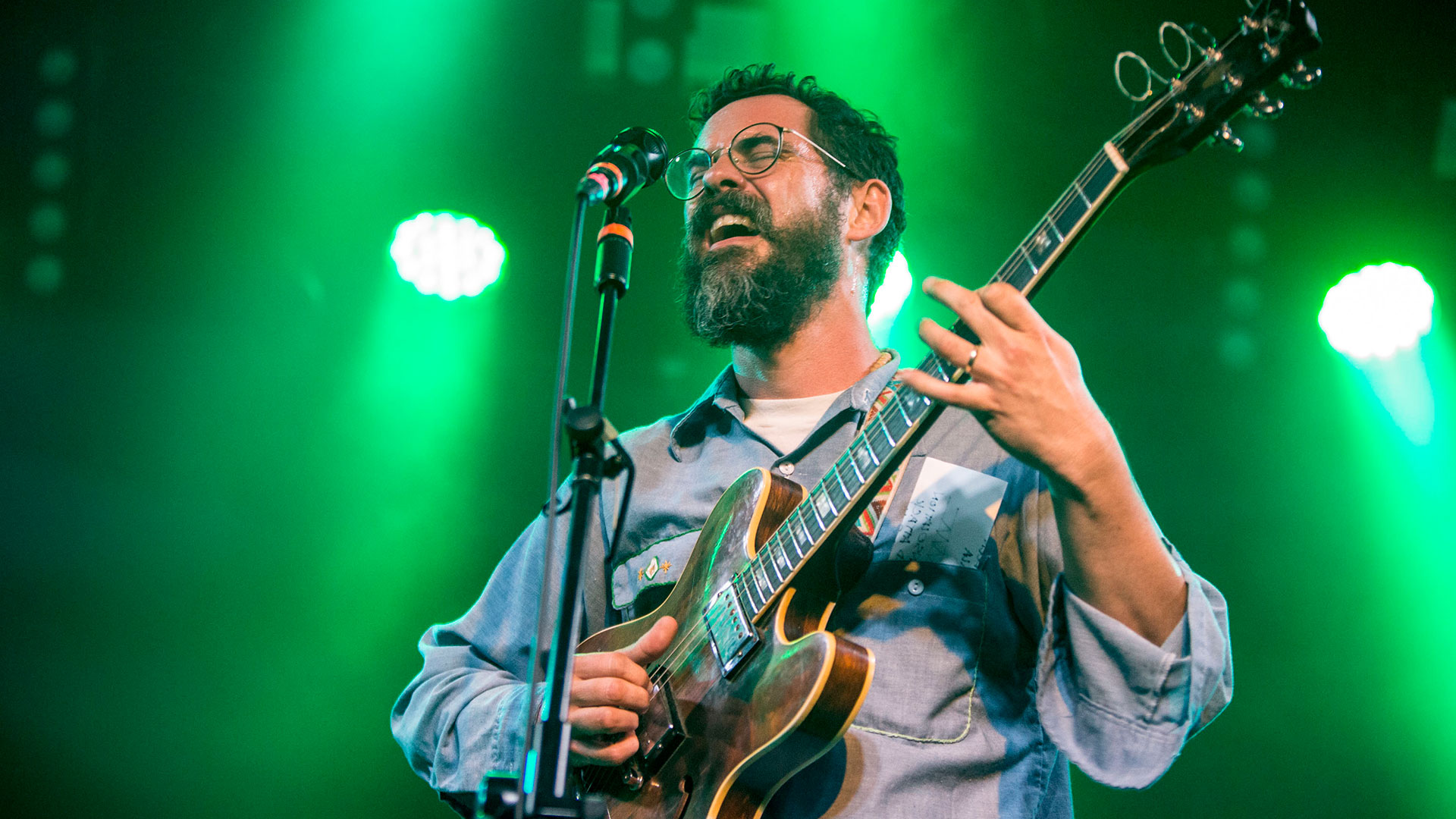 James Petralli of the band White Denim performs at Teragram Ballroom on April 27, 2019 in Los Angeles, California