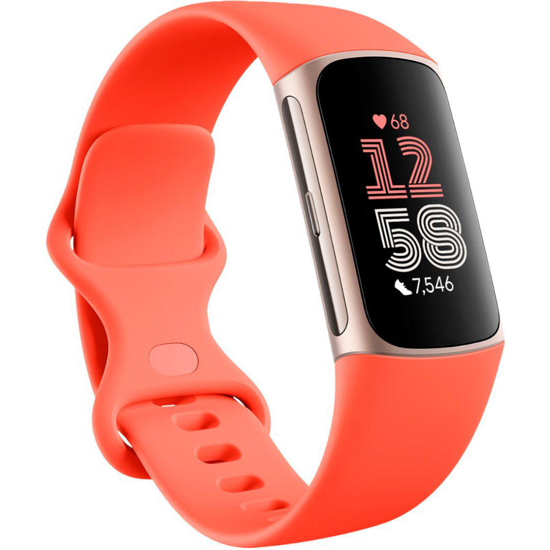 Render of the coral Fitbit Charge 6