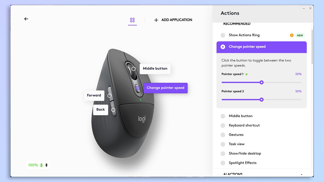Logi Options+ for customizing the Logitech M850L mouse