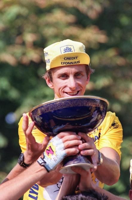 Greg Lemond after winning the 1990 Tour de France.