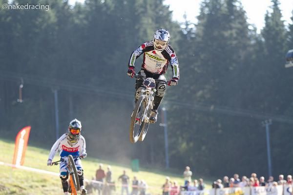A racer takes flight