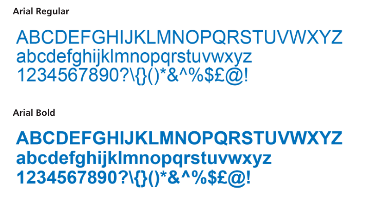 The popular Arial typeface will become the secondary typeface