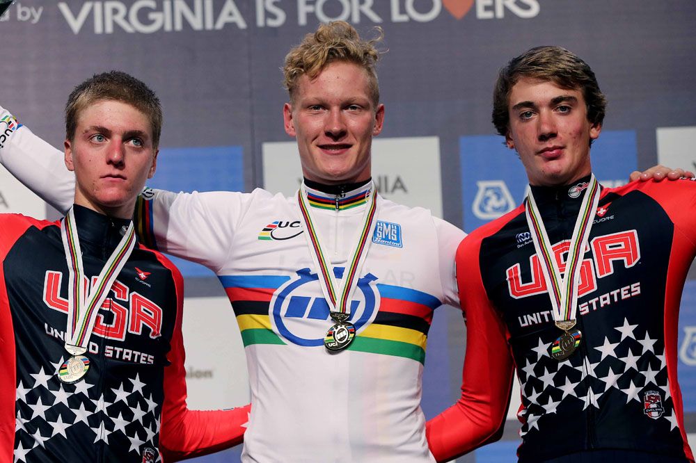 World Championship junior time trial podium