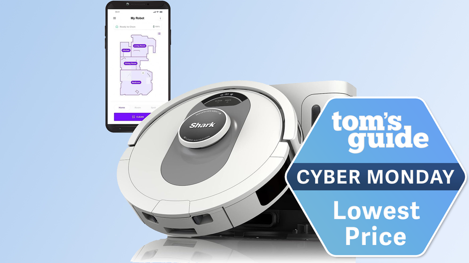 shark ai ultra robot vacuum with a tom's guide cyber monday badge