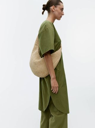 Rounded Straw Bag - Beige - Arket Gb