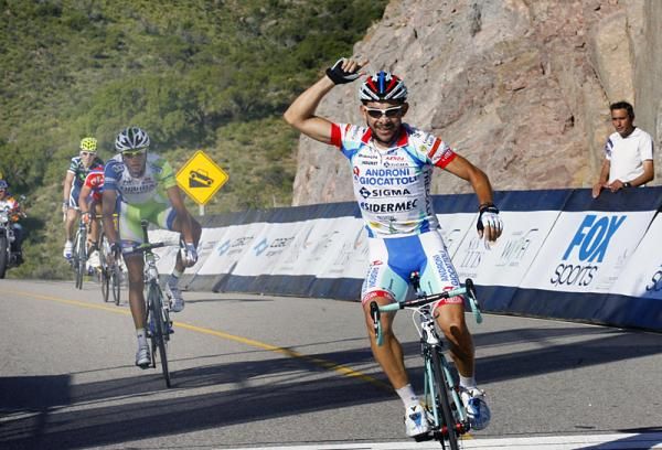 Jose Serpa bested his three breakaway companions to win the stage and take over the GC leadership.
