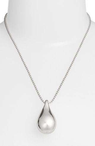 Polished Teardrop Pendant Necklace