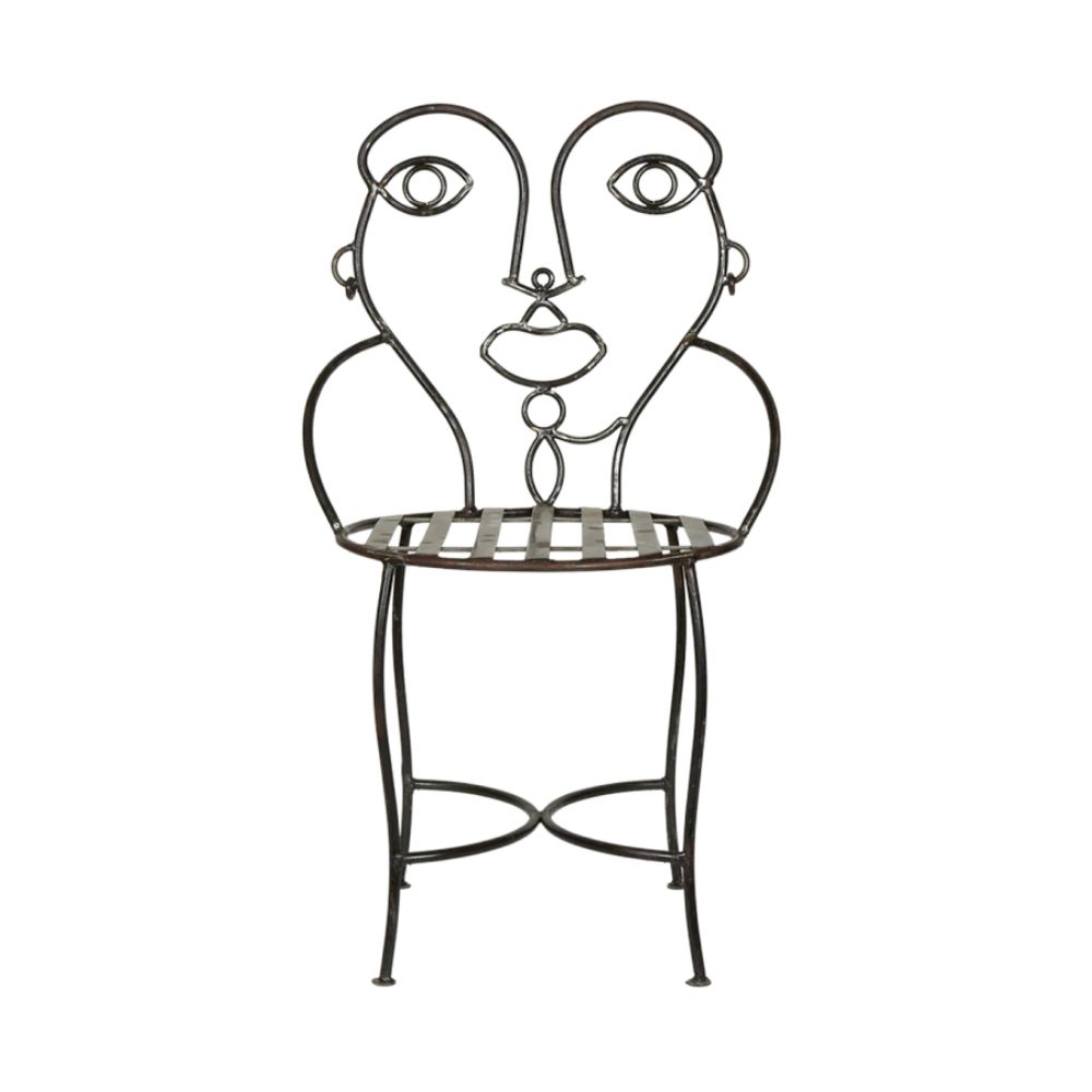 Hand-Forged Metal Face Chair