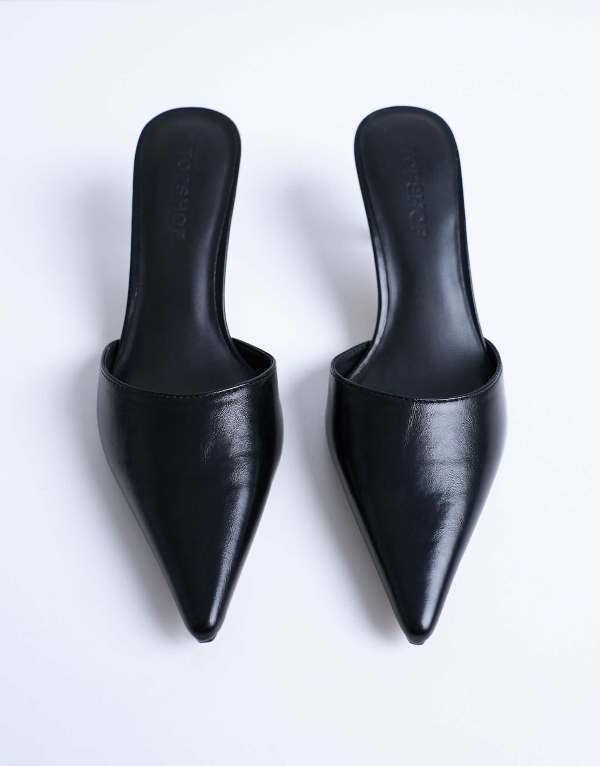 Topshop Dorota Kitten Heel Pointed Mule in Black