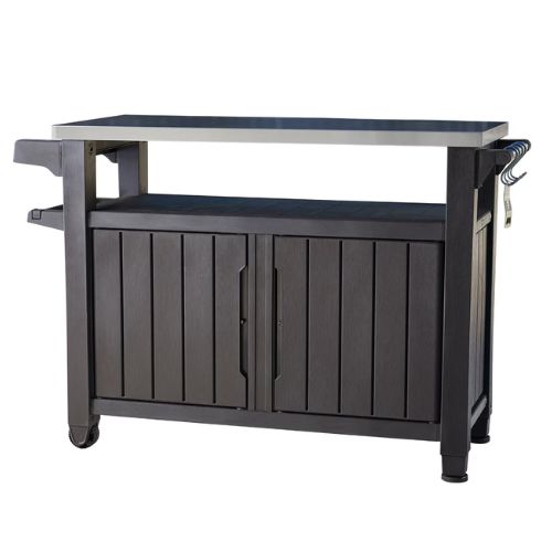 Walmart, Keter Unity Outdoor Durable Rolling Kitchen Cart With Storage Cabinet