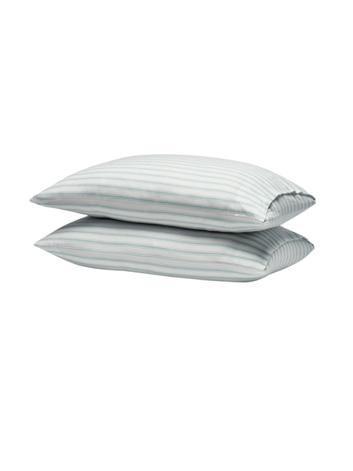 Soft-Wash Cotton Pillowcases in River and Sea Salt Stripe