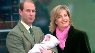 The Earl And Countess Of Wessex with their baby daughter Louise