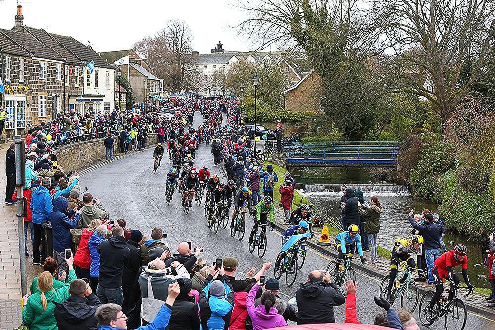 Crowds didn't mind the wet weather during stage 3 in Yorkshire.
