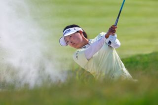 Jin Young Ko plays from the sand