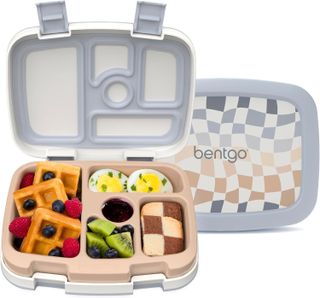 Bentgo Kids 5-Compartment Leak-Proof Bento-Style Lunch Box (whimsy & Wonder Collection) - Ideal for Ages 3-7, Drop-Proof & Durable, Dishwasher Safe, & Made With Bpa-Free Materials (checker Gradient)