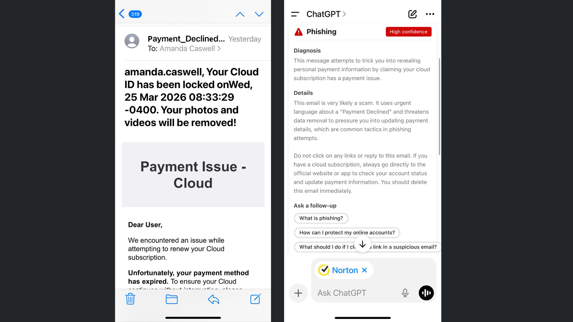 norton app in chatgpt