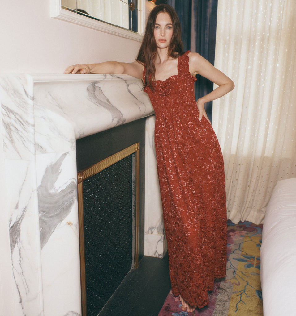 The Rosetta Nap Dress - Claret Lace