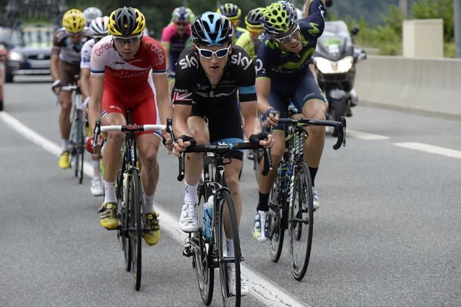 Geraint Thomas (Team Sky) leads the breakaway