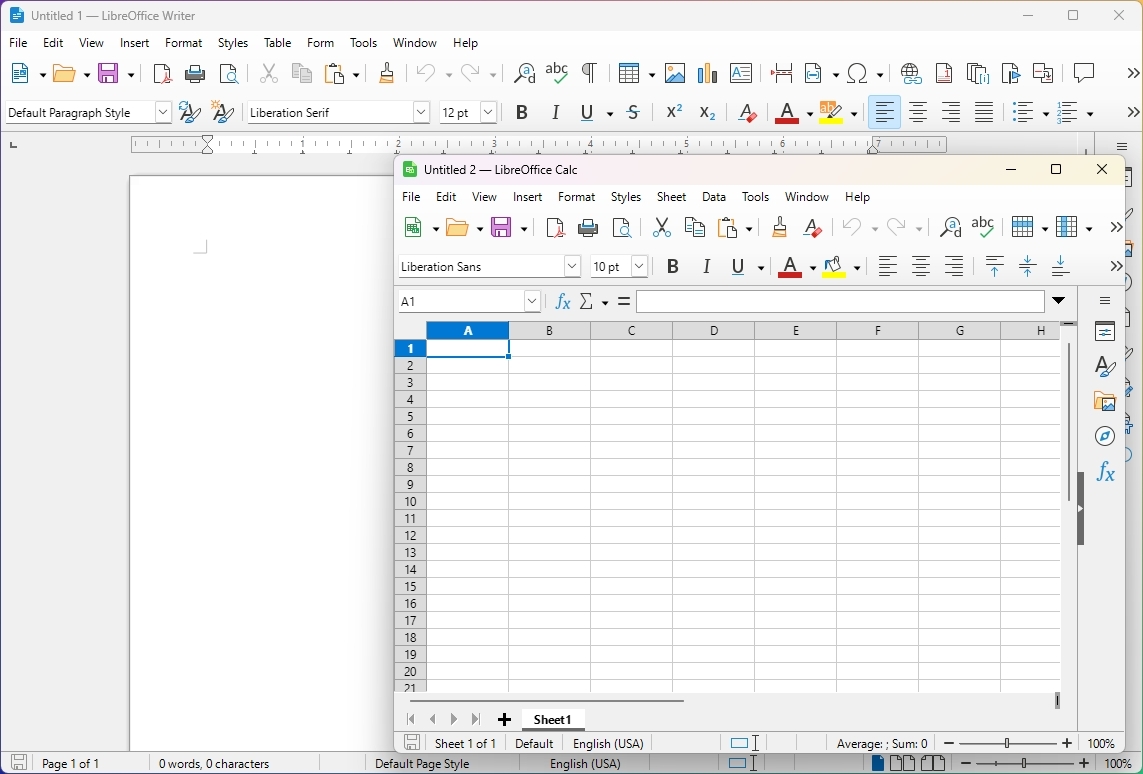 LibreOffice apps for Windows 11