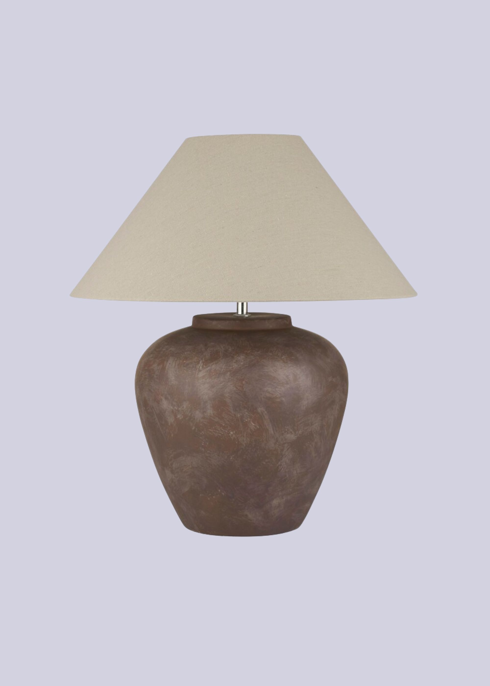 SO&#039;HOME, Large Brown Ceramic Table Lamp With Tapered Shade