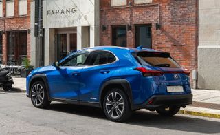 Reverse-facing view of Lexus UX compact SUV